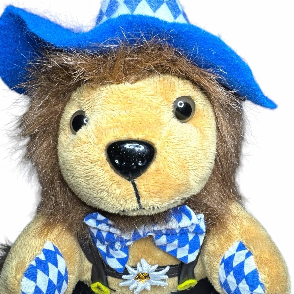 Plush Vintage Bavarian Lion Plush Stuffed Animal m, Germany Oktoberfest Souvenir - Picture 9 of 10